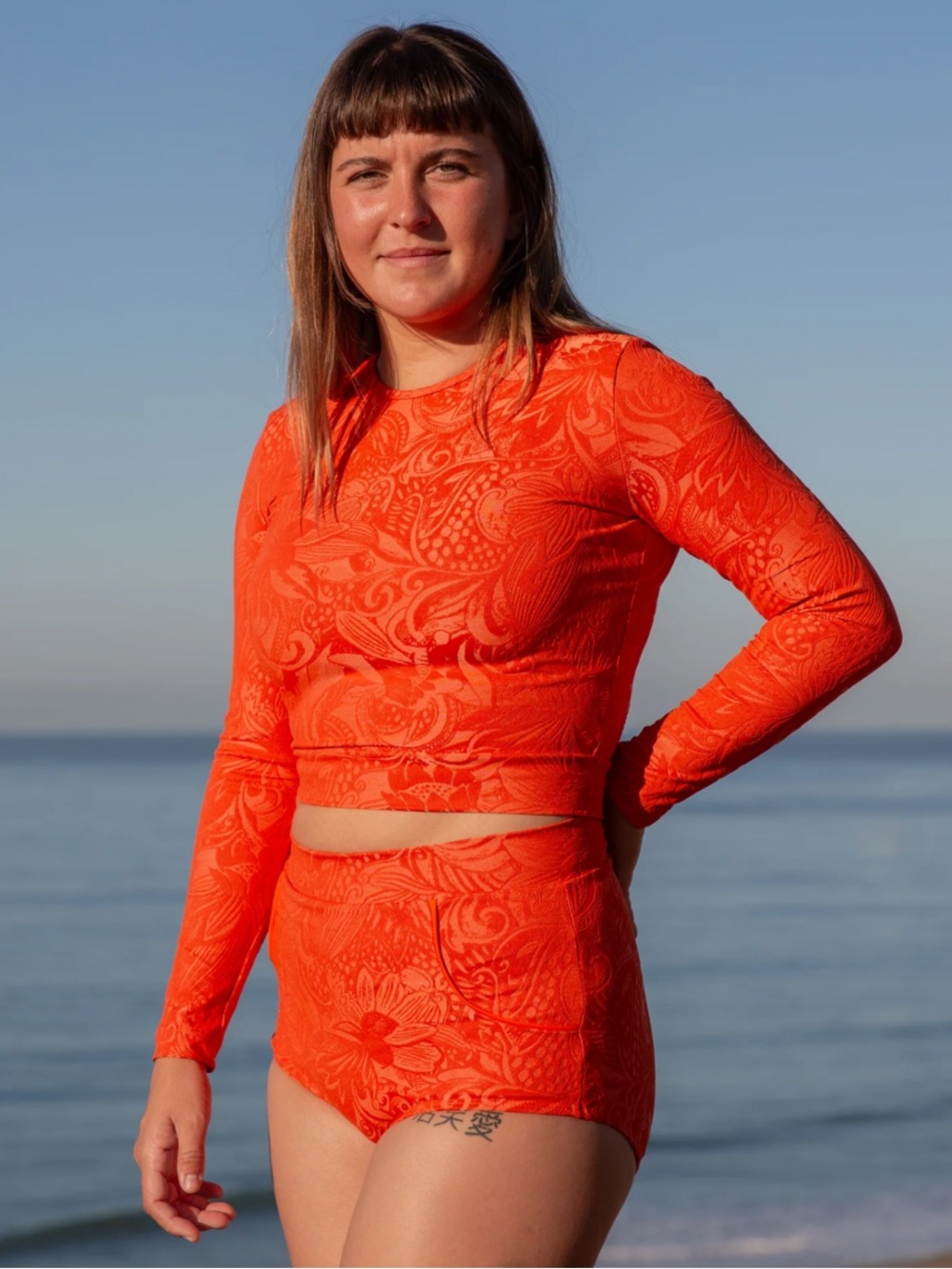 Seea Palomar Crop Top Rashguard Orange
